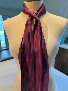 Anthropologie Current Air Striped Wine Pink and Plum Neck Scarf